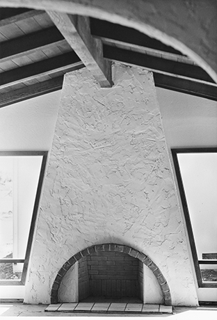 Stucco Fireplace Full View