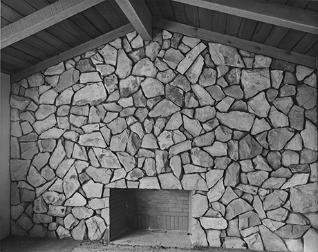 Fireplace with Rock Wall